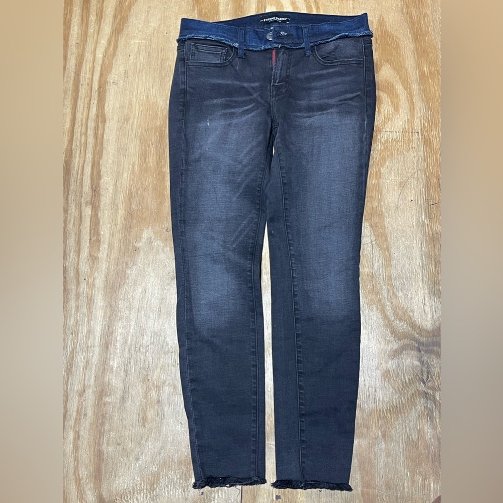 ETIENNE MARCEL JEANS two tone black blue women 28 Cotton denim @B5